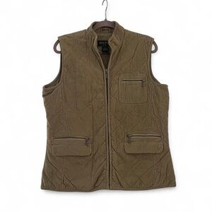 Quilted Khaki Corduroy Utility Vest- 100% Cotton Material